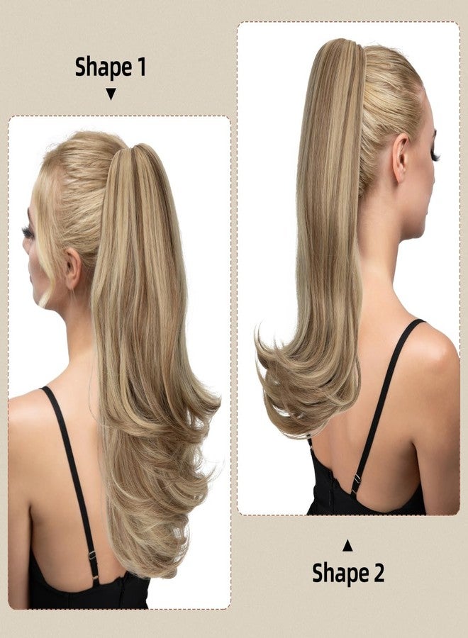 youngways Clip in Ponytail Extension 18 Inch Pony Tails Hair Extensions for Women Long Straight Curly Tail Ponytail Hair piece Synthetic Fake Versatile Pony (Sand) - Image 4